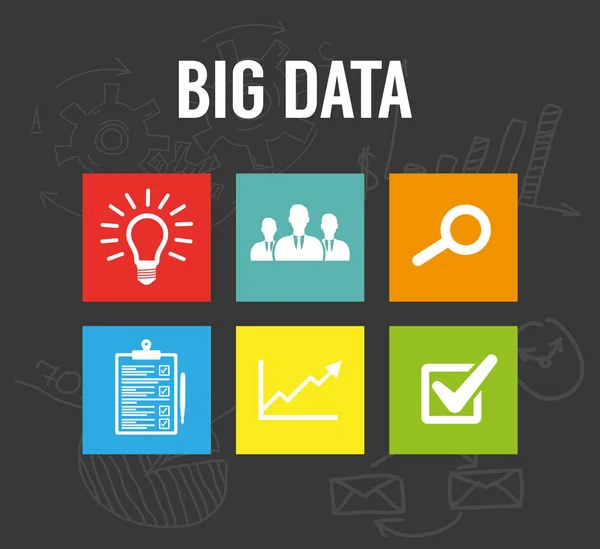 Big data e marketing — Vetor de Stock