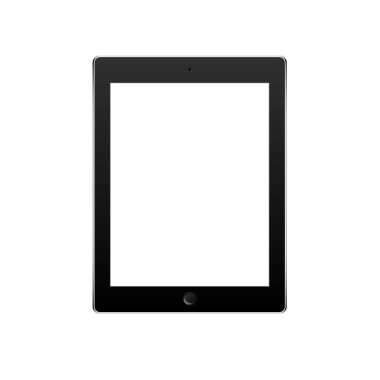 Bilgisayar tablet ile boş perde