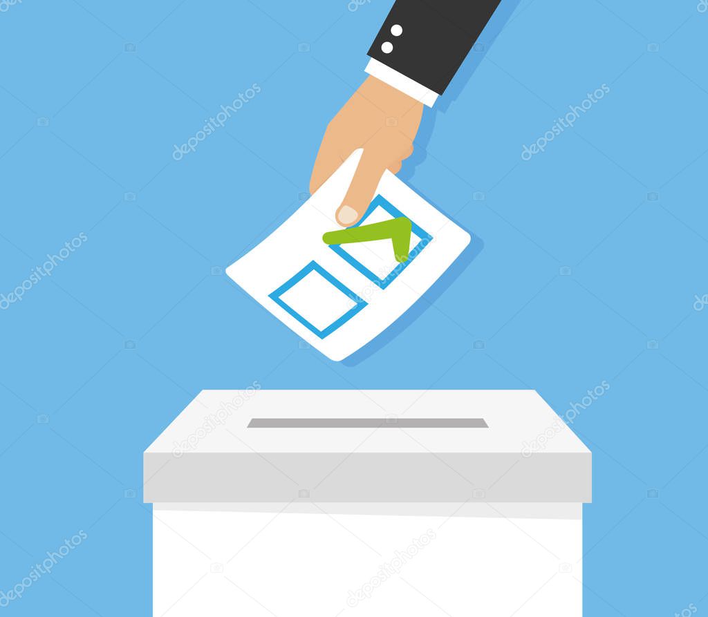 Hand leaving vote