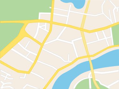 Plan üzerinde şehir sokakları