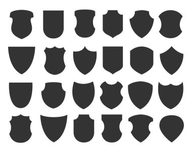 Kalkan simgeleri koleksiyonu. Düz koruma işareti.