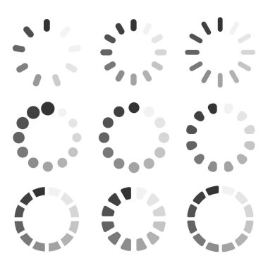 Simge toplama seti yükleniyor. Vektör illüstrasyon önyükleyicileri