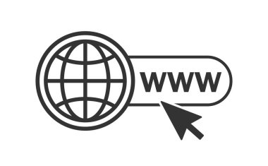 Web sitesi simgesi. Vektör www simgesi