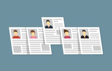 İş görüşmesi simgesi. Vektör alımı aday işi. Vektör İllüstrasyonu