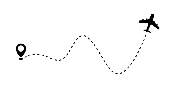 Flugzeug Und Track Symbol Auf Weißem Hintergrund Vektorillustration — Stockvektor