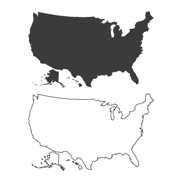 Usa Karta Med Staterna Vektorillustration — Stock vektor