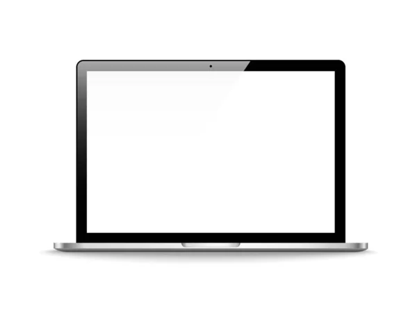 Laptop Lustroso Moderno Fundo Branco Vetor —  Vetores de Stock