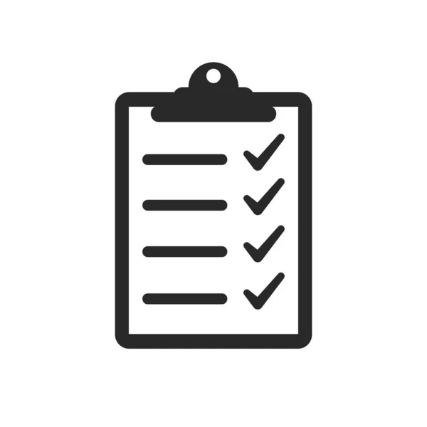 Icon Zwischenablage Checkliste Vektorsymbol — Stockvektor