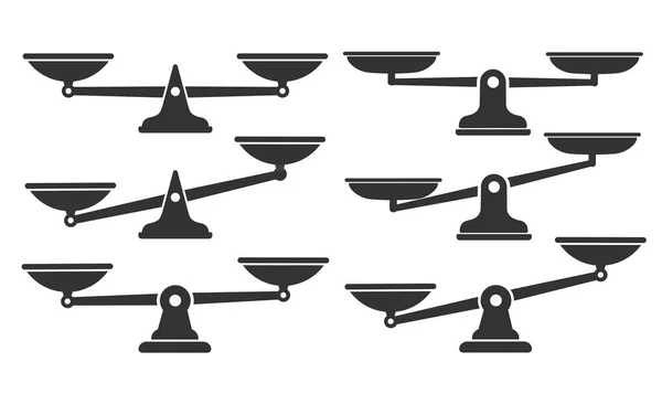 Ensemble Balances Icône Balance Icône Plate Illustration Vectorielle — Image vectorielle