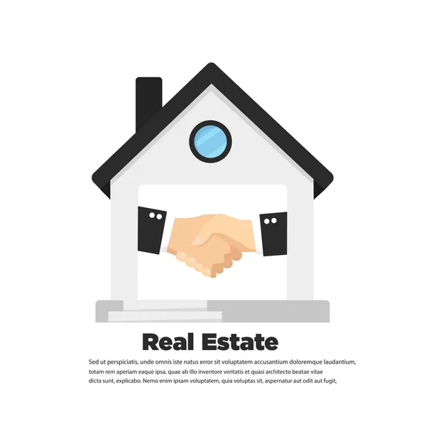 Handshake Real Estate Icon — Stock Vector