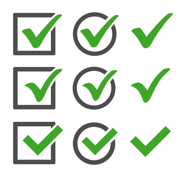 Set of check mark icon. Vector illustration set
