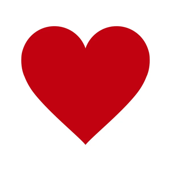 Rood Hart Pictogram Witte Achtergrond Liefde Logo Hart Illustratie — Stockvector
