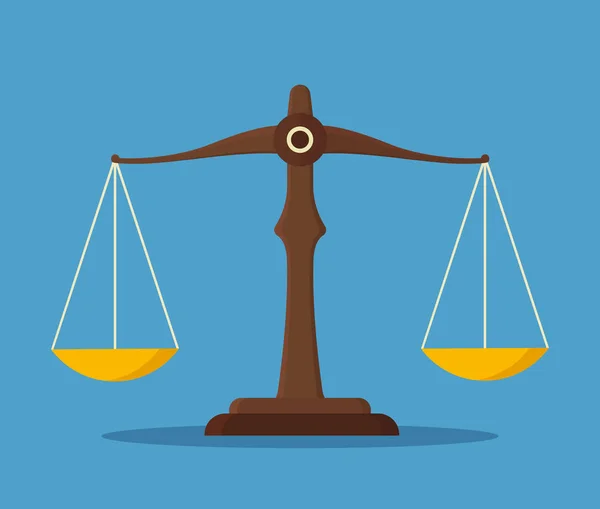 Vector Scales Justice Icon Flat Icon — Stock Vector