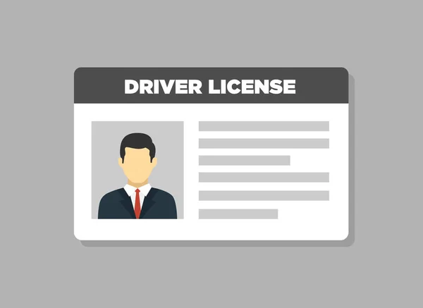 Identificación Licencia Conducir Del Coche Con Foto Hombre Icono — Vector de stock