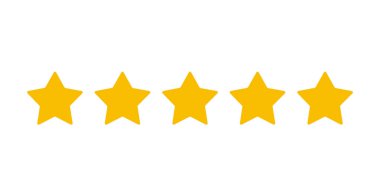 Five star ranking in a flat style. Vector illustration
