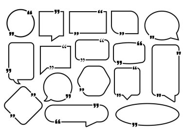 Speech bubbles with quote marks. Vector illustration