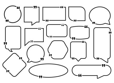 Speech bubbles with quote marks. Vector illustration