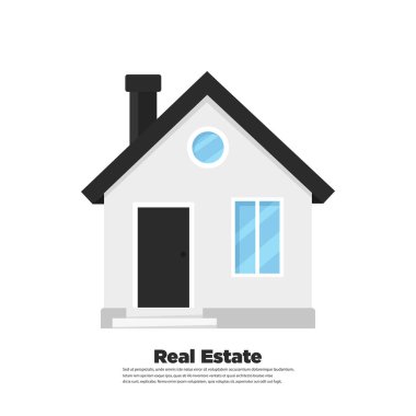 Çizgi film evi cephesi düz stil