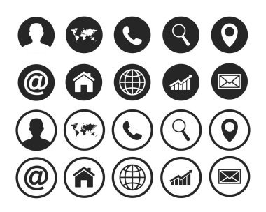 Contact us icons. Web icon set