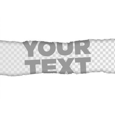 Ripped squared paper strips for text or message. Torn note paper