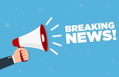 El ele tutuşmak megafon flaş haber kavramı