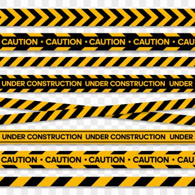 Tapes for restriction and dangerous zones. Vector illustration clipart