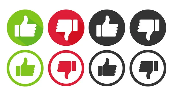 Like and dislike icons collection vector — Stok Vektör