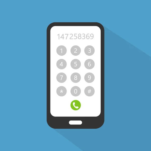 Telefon ikon tárcsázási szám koncepció. Vektorillusztráció — Stock Vector