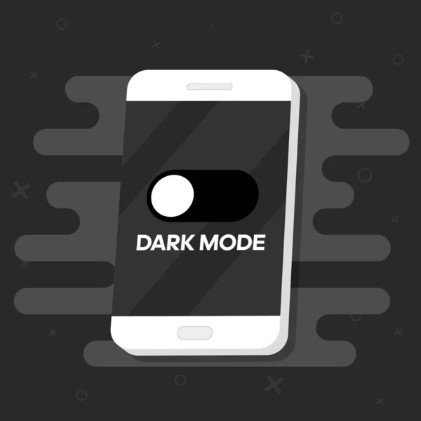 Smartphone with dark mode for phone screens icon. Vector illustration — Stok Vektör