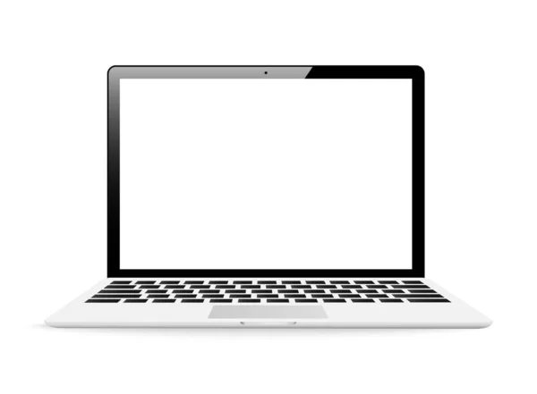 Современный глянцевый ноутбук на белом фоне. Вектор — стоковый вектор