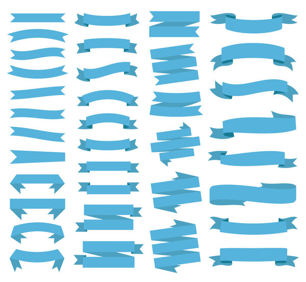Набор ленточных баннеров, шаблонных этикеток. Бланк для декоративной графики. Векторная иллюстрация
