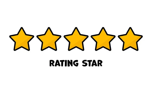 Five star ranking in a flat style. Vector illustration — Stock Vector