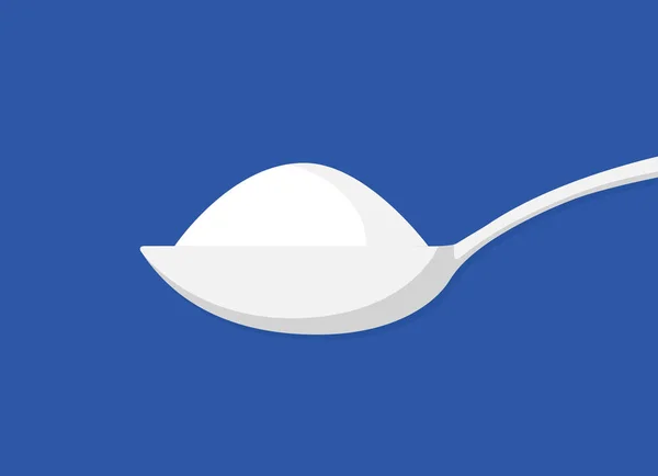 Ложка с сахаром, солью, мукой или другим ингредиентом — стоковый вектор
