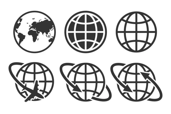 Globo tierra conjunto icono vector ilustración — Archivo Imágenes Vectoriales