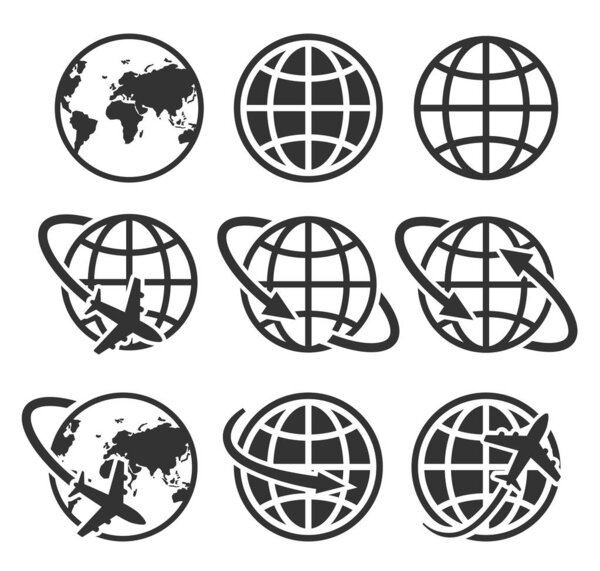 Globe earth set icon vector illustration