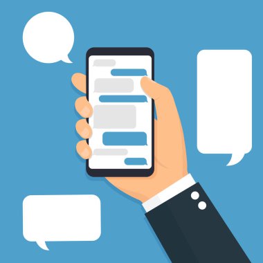 İleti telefonu şablonu sohbet sms şablonu kabarcıkları