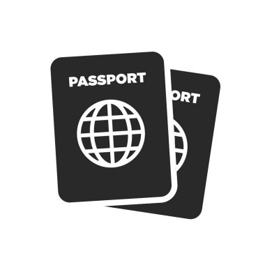 Pasaport düz simgesi. Vektör çizim