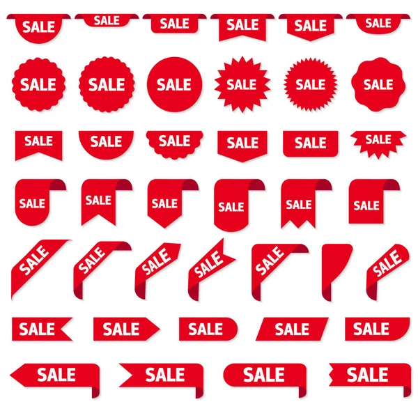 Sale labels ribbon banners, template set. Blank for decoration graphic. Vector illustration — Stok Vektör