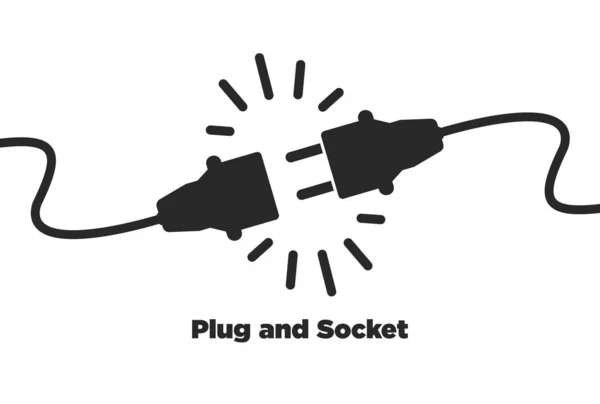 Get connected plug and socket flat icon — Stock Vector