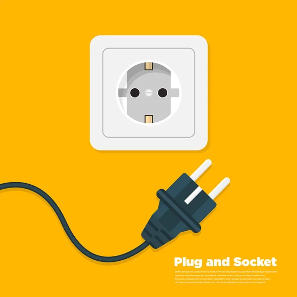 Power outlet flat icon. Vector illustration — Stok Vektör