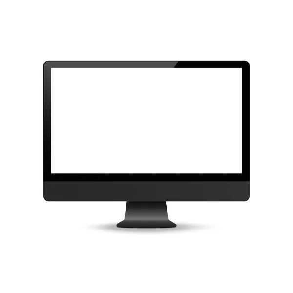 Monitor Screen Vector Illustration Flat Style Front View — Stock Vector