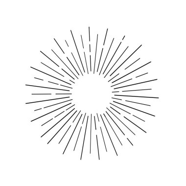 Güneş ışınları el çizimi, doğrusal çizim