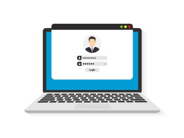 Login and password. Authentication login form system