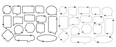 Speech bubbles with quote marks. Vector illustration