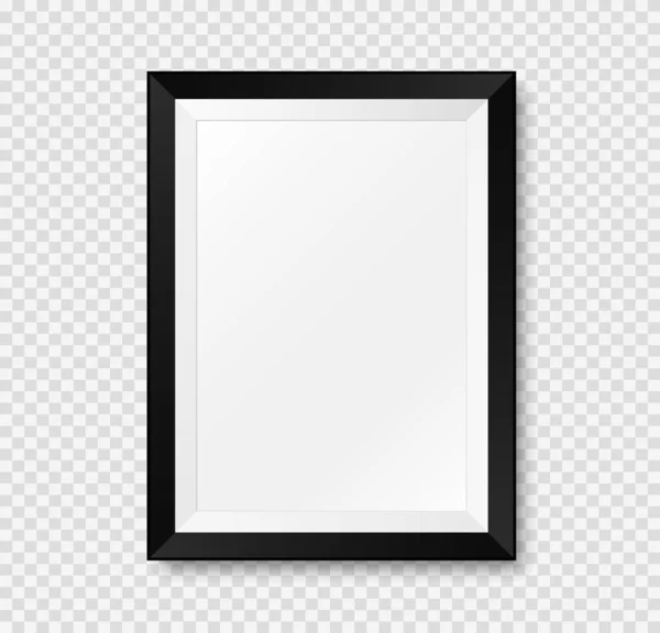 Realistic Picture Frame Mockup Vector Isolated Transparent Background — Stock Vector