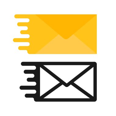 Posta simgesi seti. Vektör illüstrasyonu.