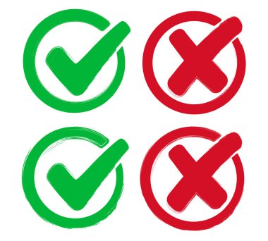 İşaretle ve çapraz yap. Vektör çizimi