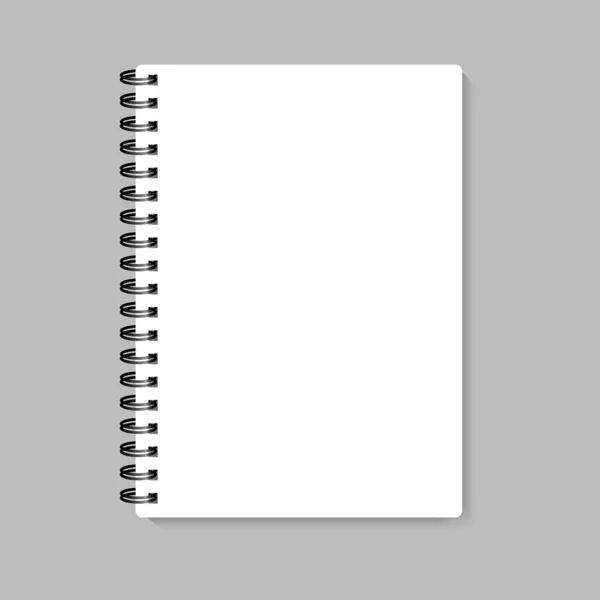 Cuaderno realista maqueta para su imagen. Ilustración vectorial . — Vector de stock