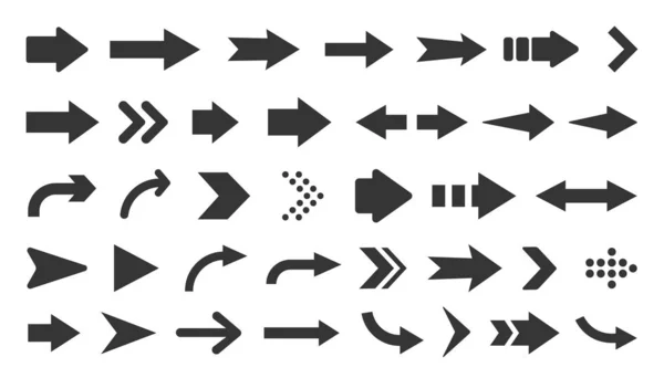 Icono de flecha. Mega conjunto de flechas vectoriales — Vector de stock