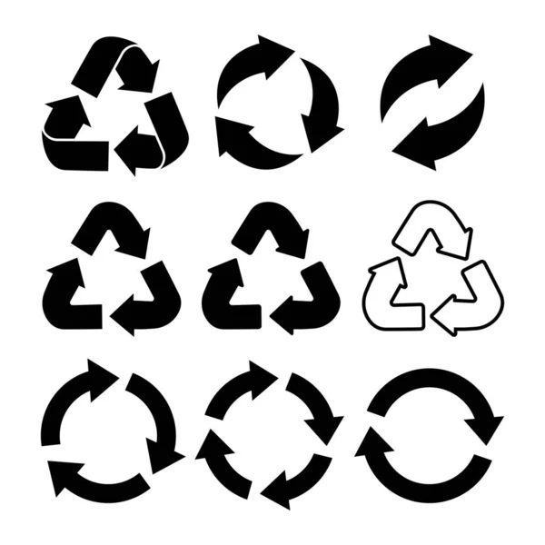 Ensemble de flèche de recyclage. Illusion vectorielle — Image vectorielle